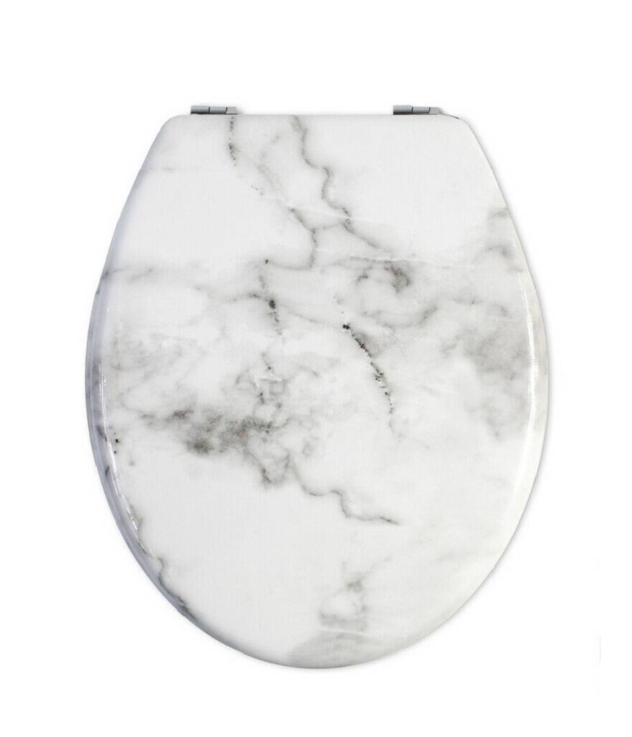 Copriwater Universale Resistente Con Stampa Marmorizzata Cerniere Wc Bagno 69201 - 3,5-3