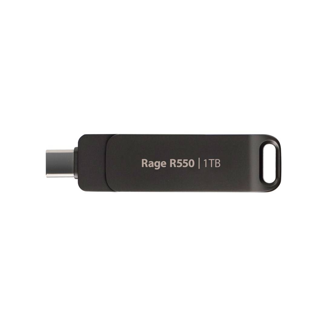 Flashdrive PATRIOT Rage R550 1TB 100 MB/S USB A+C Drehbares Design (PE1TR550DSAD) Schwarz (PE1TR550DSAD)-1