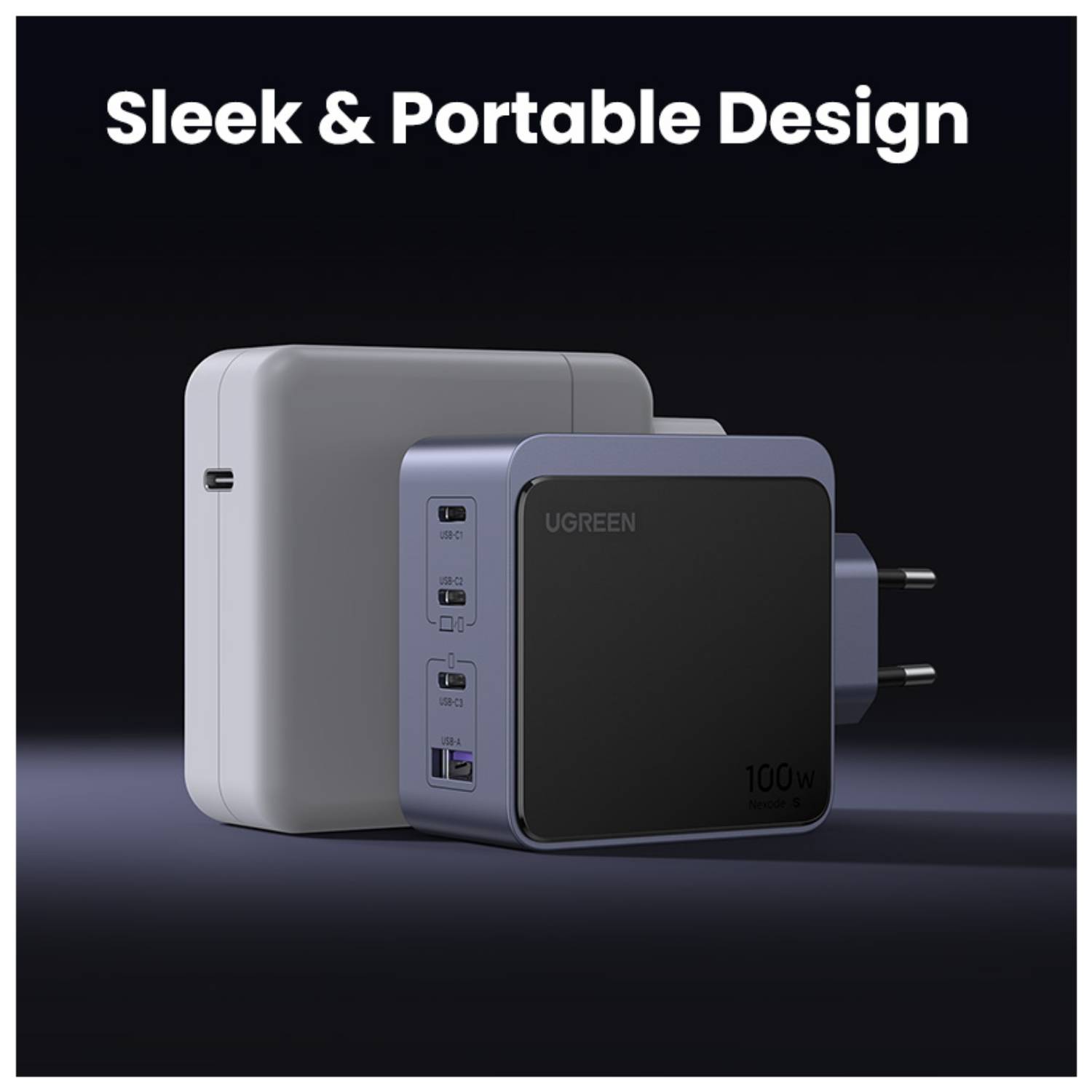 Ugreen Nexode S 100W 4-Port GaN Fast Charger EU gray (35043)-1