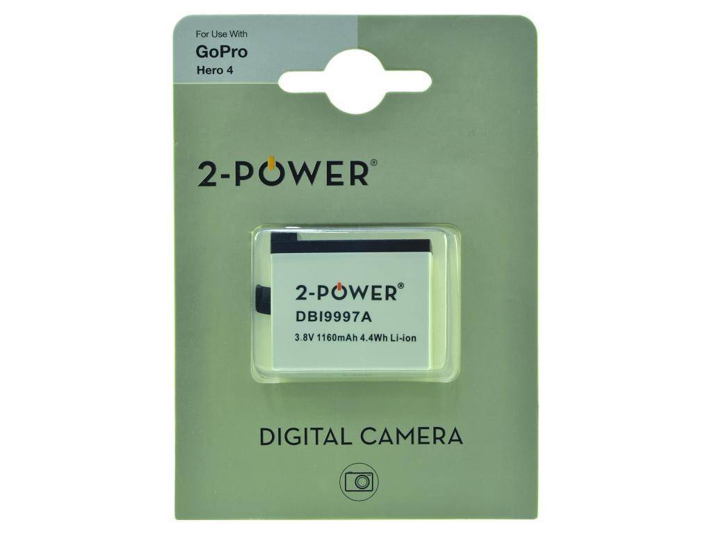 2-Power DBI9997A Batteria per fotocamera/videocamera Ioni di Litio 1160 mAh (Action Camera Battery 3.8V 1160mAh)-0