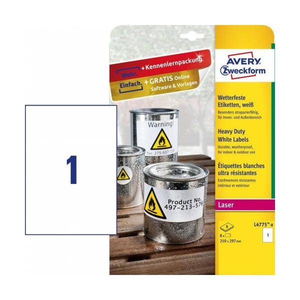 Avery Zweckform L4775-8 Rettangolo con angoli arrotondati Permanente Bianco 8pezzo(i) etichetta autoadesiva-2