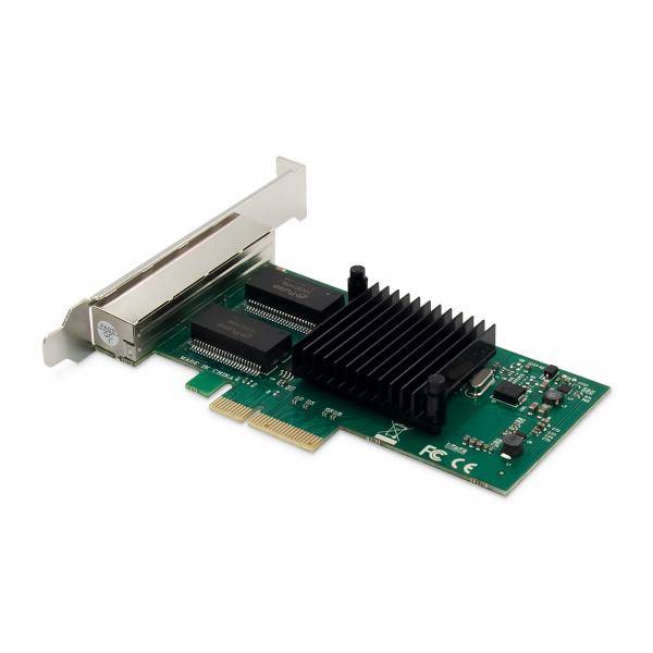 DIGITUS Netzwerkkarte 4Port RJ45 I350 4xRJ454 Anschlüsse-2
