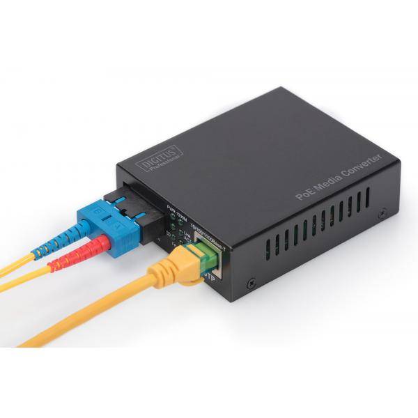 DIGITUS Gigabit PoE Medienkonverter, RJ45 / SC, MM, PSE-3