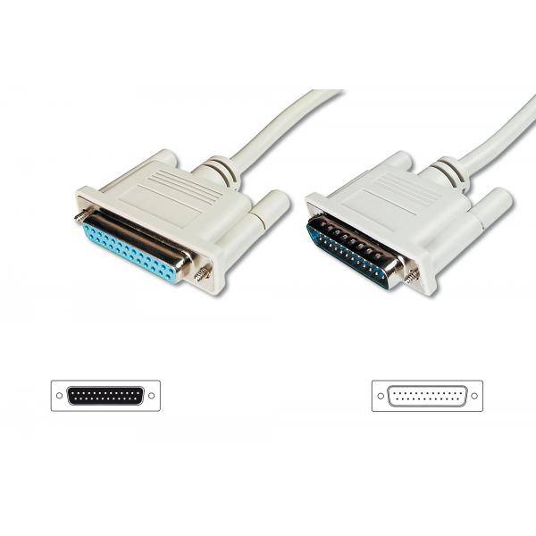 DIGITUS Datatransfer Verlängerungskabel, D-Sub25/St - D-Sub25/Bu-0