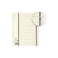 ELBA Trennblätter mit Perforation, DIN A4 Überbreite aus Kraftkarton, 230 g-qm, schwarzer Linienaufdruck 1-10 (06457)-0