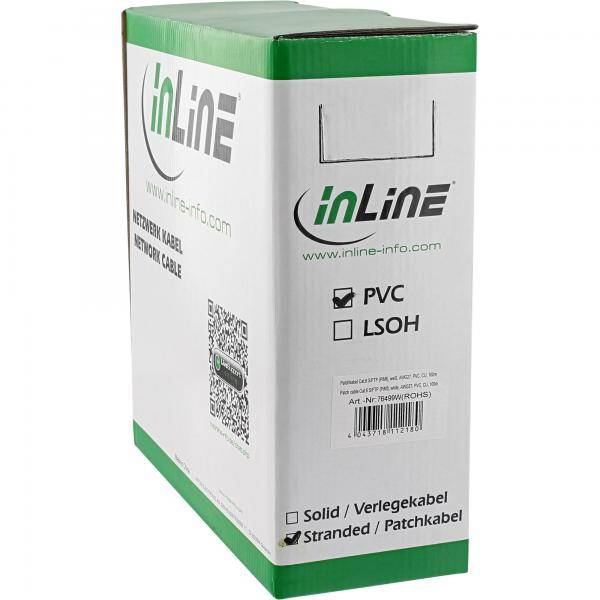Cavo patch InLine Cat.6 S/FTP (PiMf) - bianco - AWG27 - PVC - CU - 100 m-2