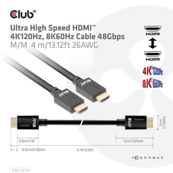 CLUB3D CAC-1374 cavo HDMI 4 m HDMI tipo A (Standard) Nero-2
