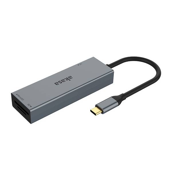 Akasa AK-CR-09BK - CF - MicroSD (TransFlash) - SD - SDHC - SDXC - Grau - 5000 Mbit/s - macOS - Windows XP/7/8/10 - Chrom-1