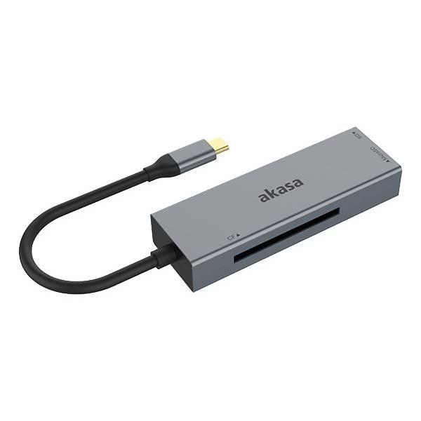 Akasa AK-CR-09BK - CF - MicroSD (TransFlash) - SD - SDHC - SDXC - Grau - 5000 Mbit/s - macOS - Windows XP/7/8/10 - Chrom-3
