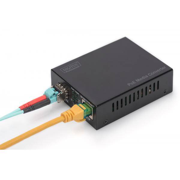 DIGITUS Gigabit PoE Medienkonverter, RJ45 / SFP, PSE-1