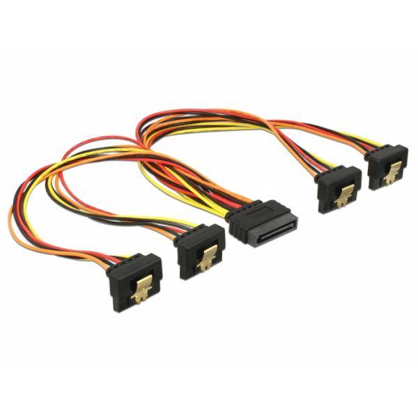 DeLOCK - Netz-Splitter - SATA Leistung (S) gerade bis SATA Leistung (R) gewinkelt - 3,3 / 5 / 12 V - 15cm - eingerastet-0