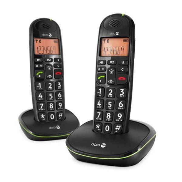 Doro PhoneEasy 100w Duo Telefono DECT Nero-0