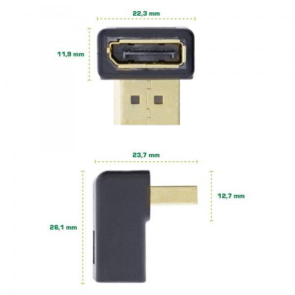 InLine DisplayPort Adapter - DisplayPort Stecker / Buchse - nach unten gewinkelt-2