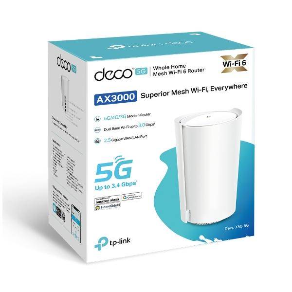TP-Link Deco X50-5G Dual-Band 2.4 GHz-5 GHz Wi-Fi 6 (802.11ax) Bianco 3 Interno-1