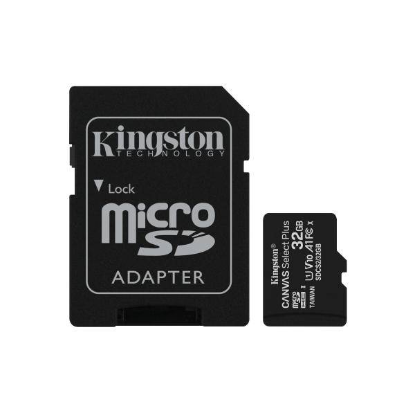 Kingston SDCS2/32GB Scheda microSDHC 32 GB Class 10 incl. Adattatore SD-3