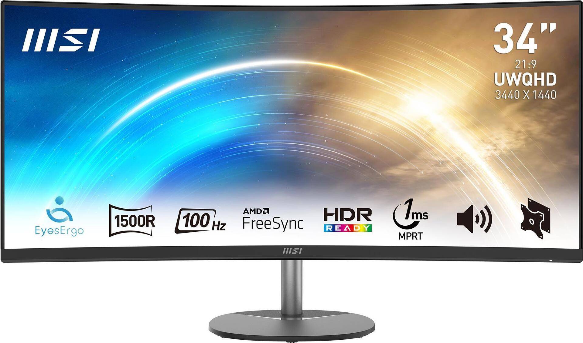 MSI Pro MP341CQ 86,4 cm (34" ) 3440 x 1440 Pixel UltraWide Quad HD Schwarz [Energieklasse G] (PRO MP341CQ)-0