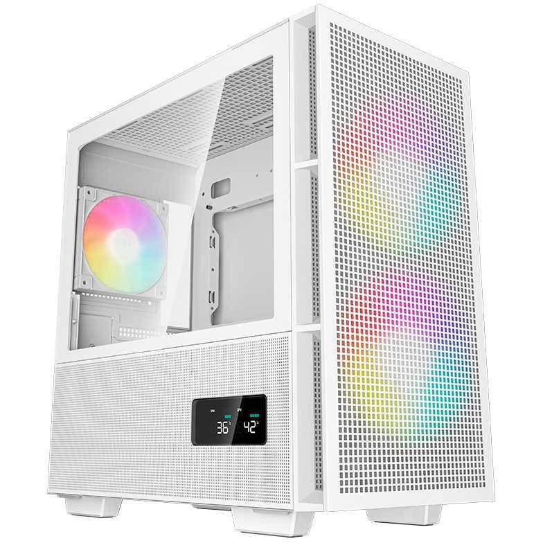 DeepCool CH360 Digital Gaming Case White, Mid Tower with Tempered Glass Side Win-0