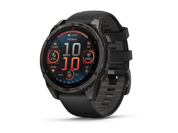 Garmin Fenix 8, 47mm, Sapphire Amoled, Carbon Gray Dlc Titanium Con Cinturino Black