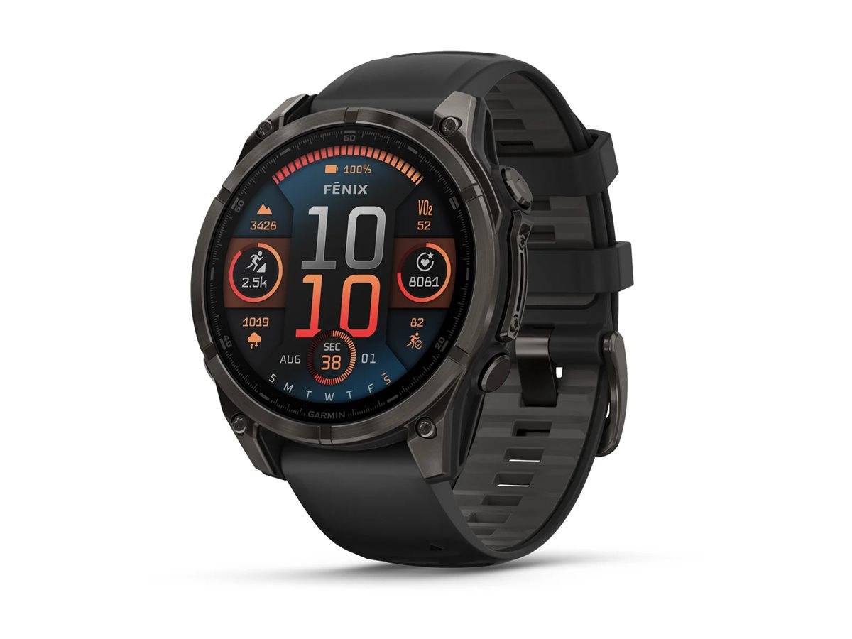 Garmin Fenix 8, 47mm, Sapphire Amoled, Carbon Gray Dlc Titanium Con Cinturino Black-0