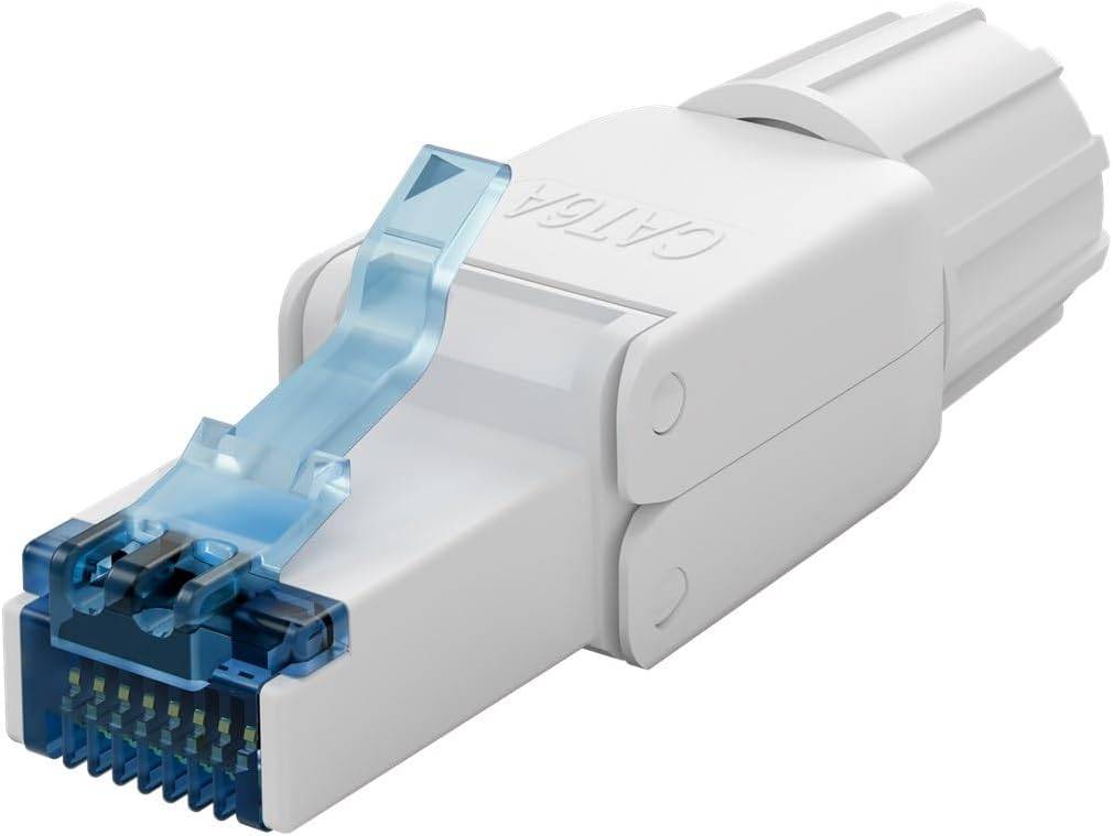 Goobay CAT 6A connettore RJ45 non schermato UTP, per montaggio senza attrezzi per cavi di diametro 5,0-8,5 mm, con tapp