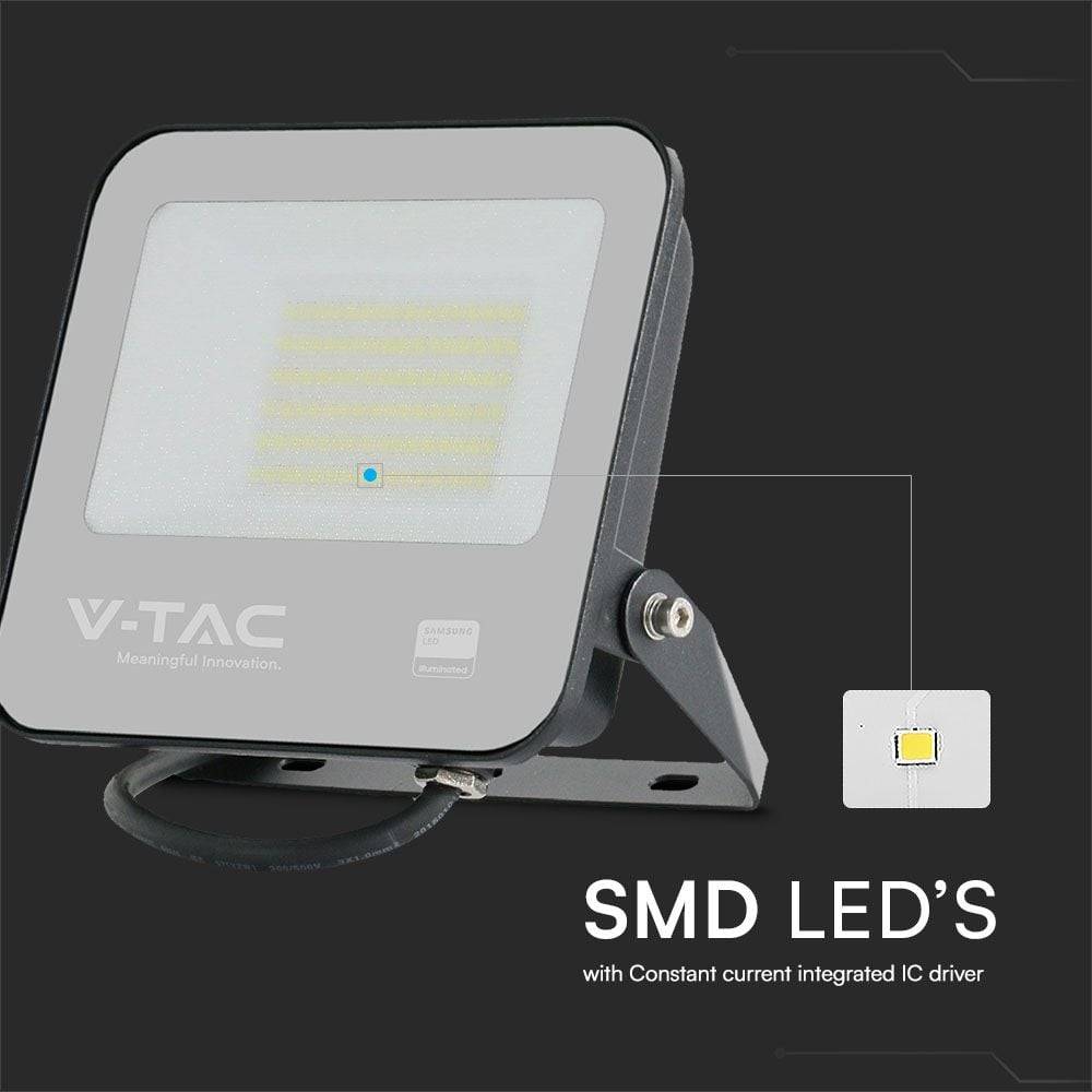 V-TAC Faro LED SMD Chip Samsung 50W Cavo 1m Bianco Naturale IP65-2