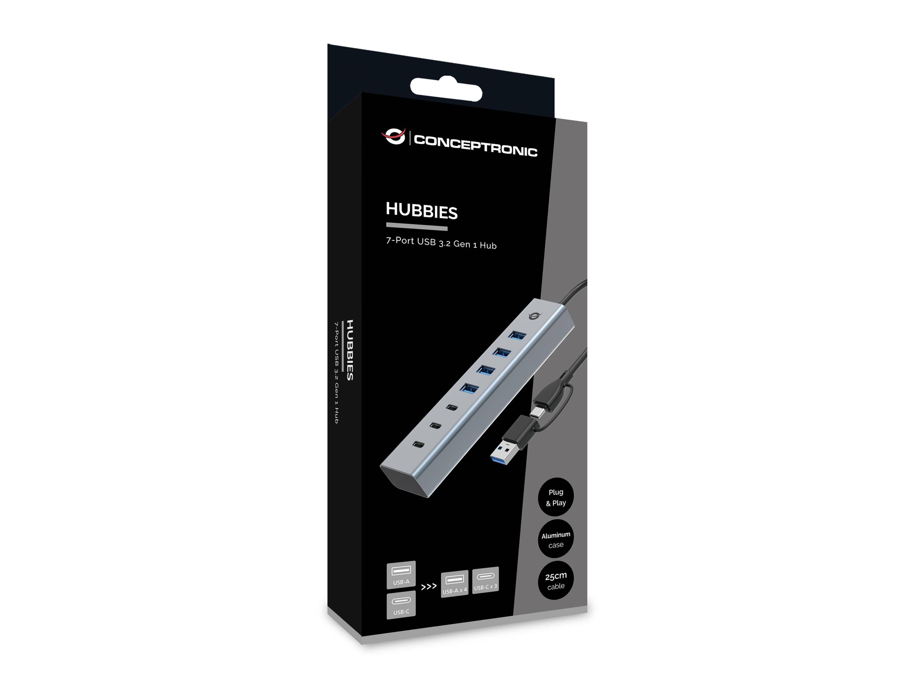 Conceptronic HUBBIES20G hub di interfaccia USB 3.2 Gen 1 (3.1 Gen 1) Type-C 5000 Mbit/s Grigio-3