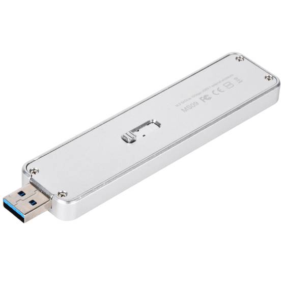 SilverStone Mobile Series MS09 - Speichergehäuse - M.2 Card - USB 3,1 (Gen 2) - Silber (SST-MS09S)-4
