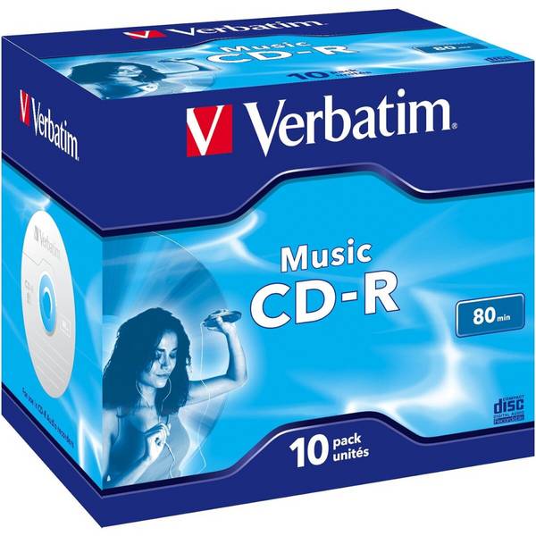 CD-R audio Verbatim vergini da 80 minuti – confezione da 10 in una custodia