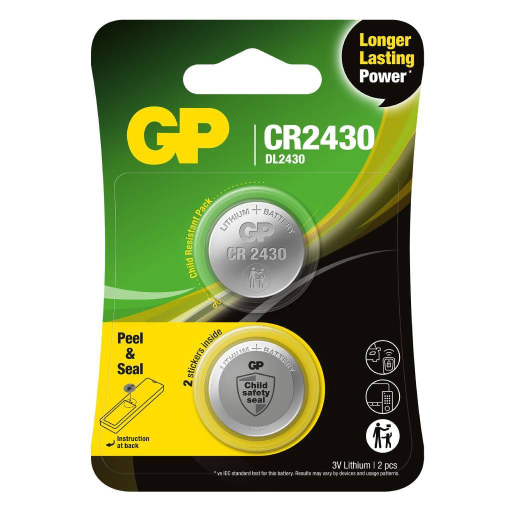 GP Battery Batteria al Litio a Bottone 3V CR2430 (Blister 2 Pezzi)-0
