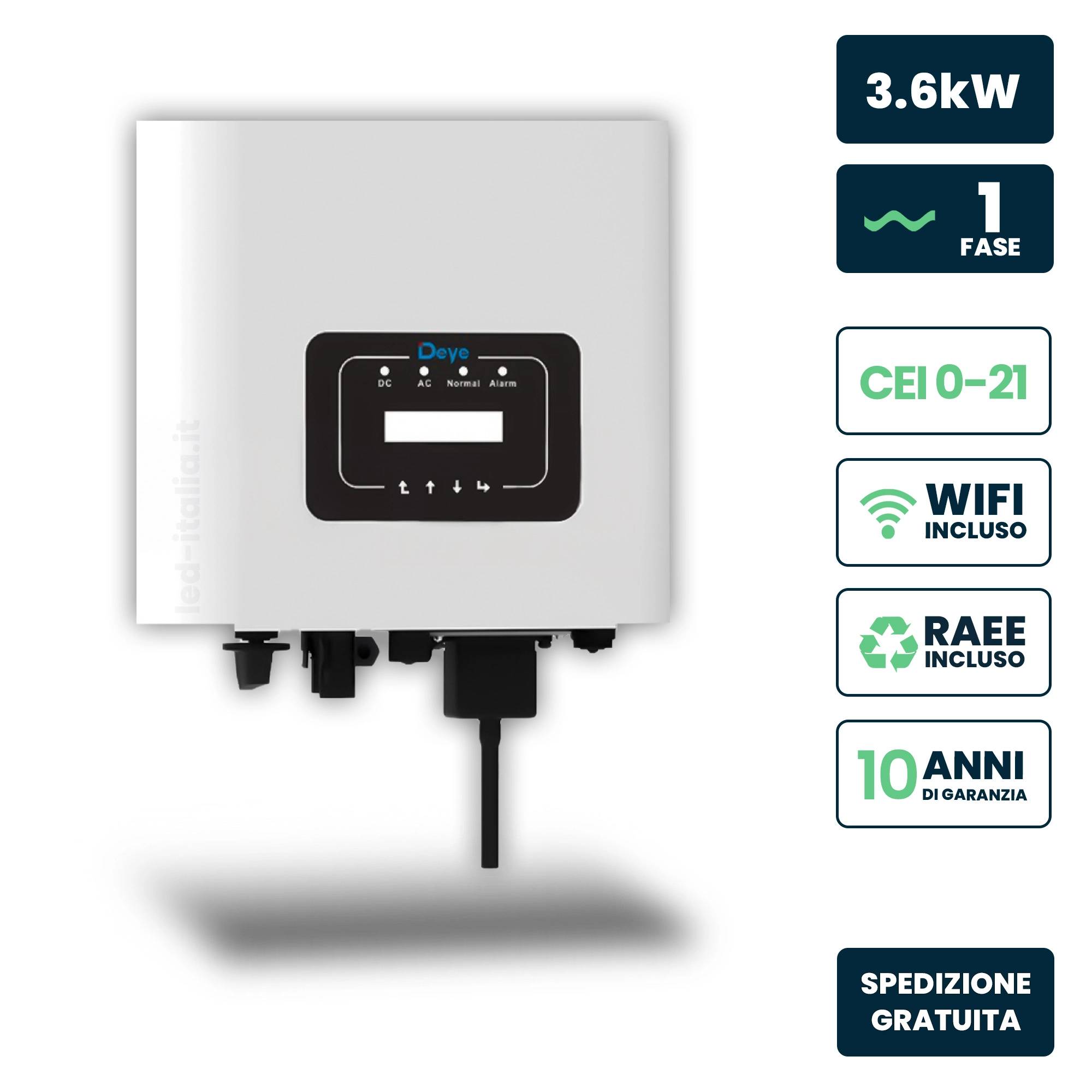 Inverter Fotovoltaico di Rete OnGrid Deye Monofase 36kW Singolo MPPT Schermo LCD WiFi Incluso Garanzia 10 Anni IP65-0