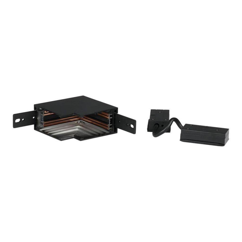 V-TAC Connettore ad Angolo Esterno per Binari Magnetici Colore Nero-0