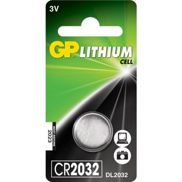 GP Battery Batteria al Litio a Bottone 3V CR2032 (Blister 1 Pezzo)