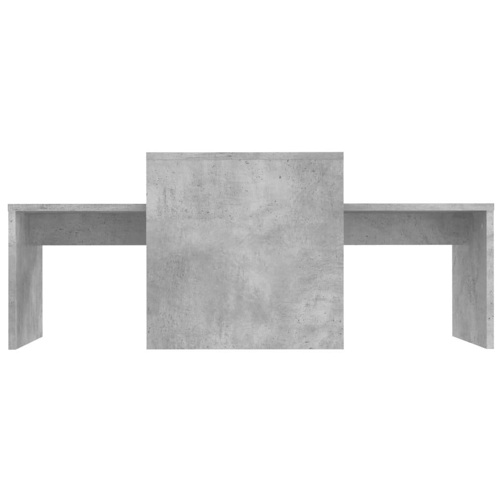 Set Tavolini da Salotto Grigio Cemento 100x48x40 cm Multistrato-4