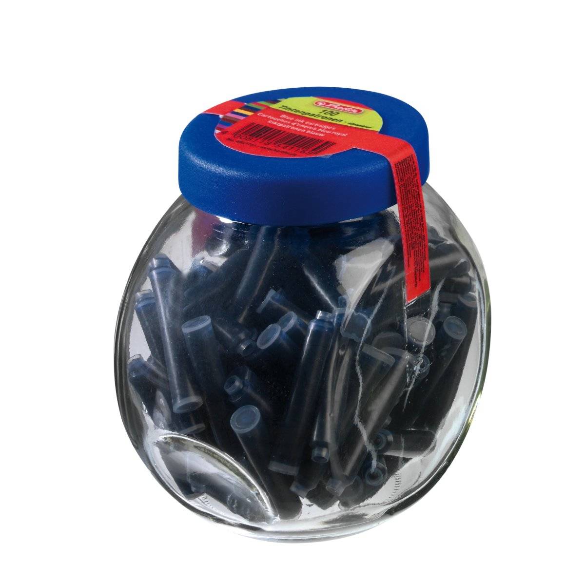 herlitz Tintenpatronen im Glas, königsblau, Inhalt: 100 St. löschbar, Patronen mit Kugelverschluss, Glas mit (8541161)-0
