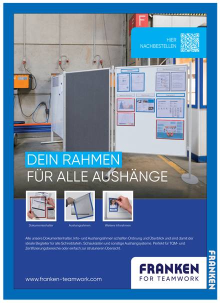 Franken Aushangrahmen PRO A3 - Tafelrahmen - Blau - A3 - Wand - 470 mm - 10 mm (AR15032)-2