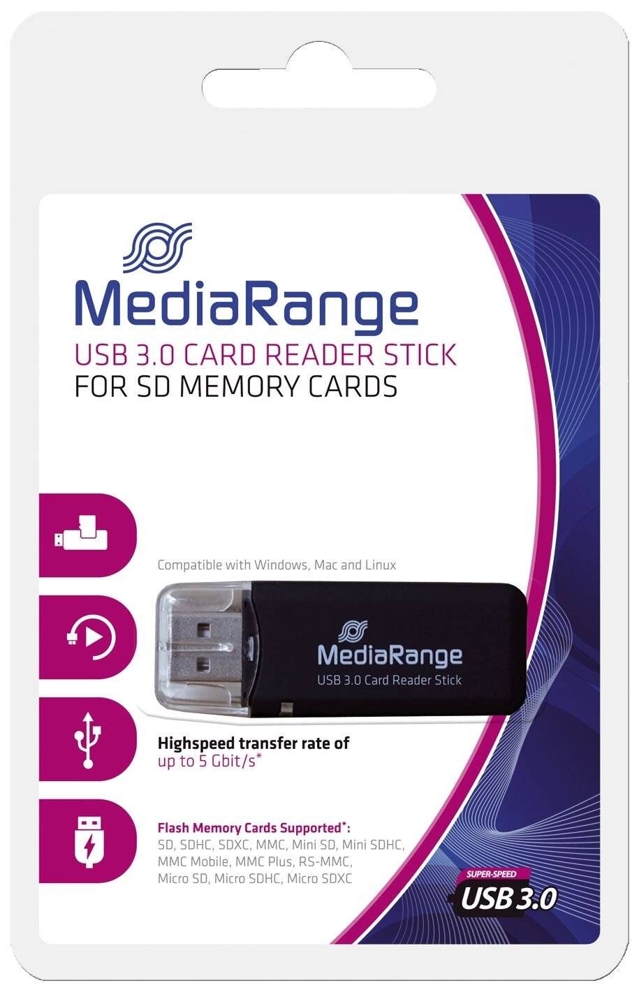 MediaRange MRCS507 lettore di schede USB 3.2 Gen 1 [3.1 Gen 1] Interno Nero (MediaRange kortl?ser - USB 3.0/USB-C)-2