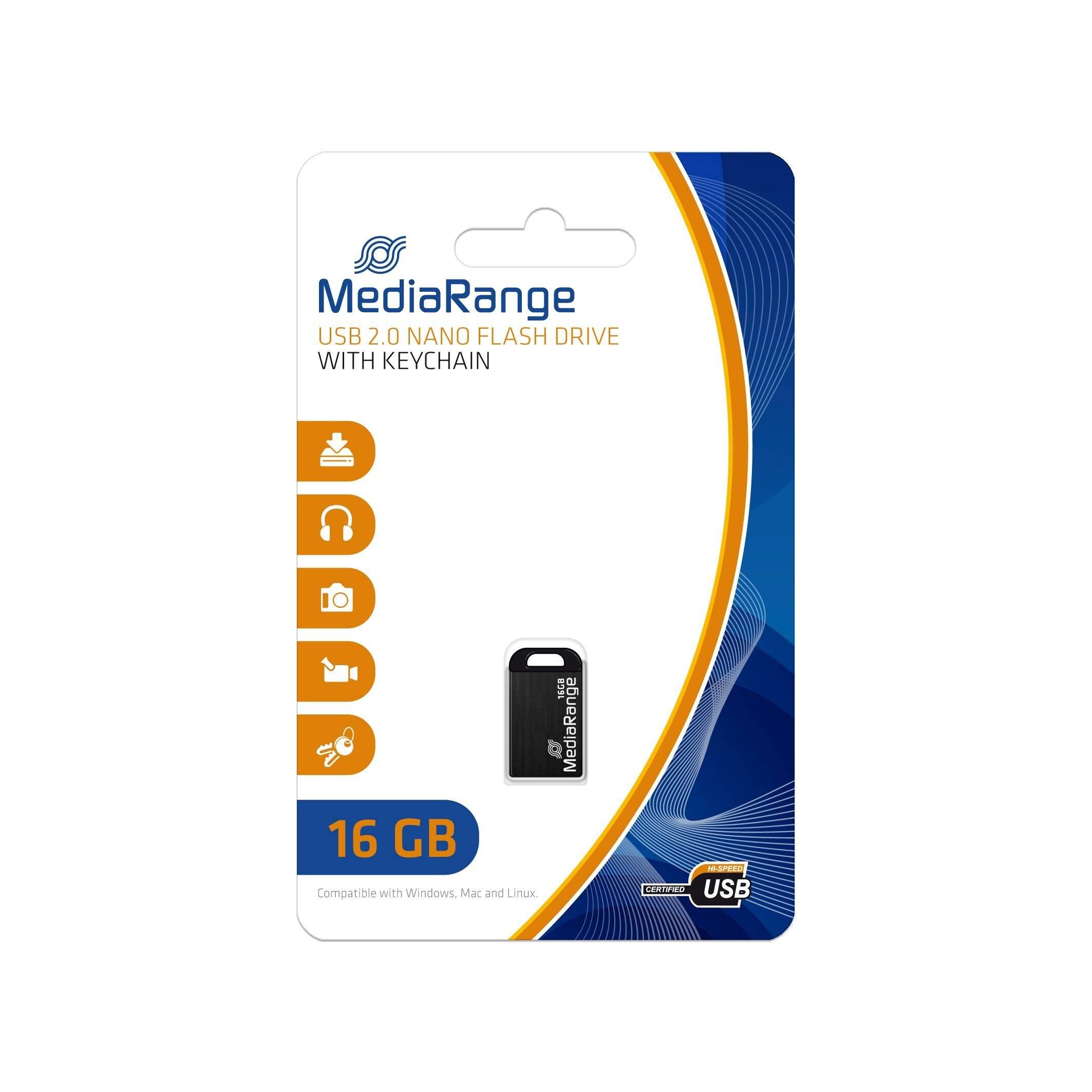MediaRange MR921 unità flash USB 16 GB USB tipo A 2.0 Nero (MediaRange Nano - USB- Flash- drive -)-2