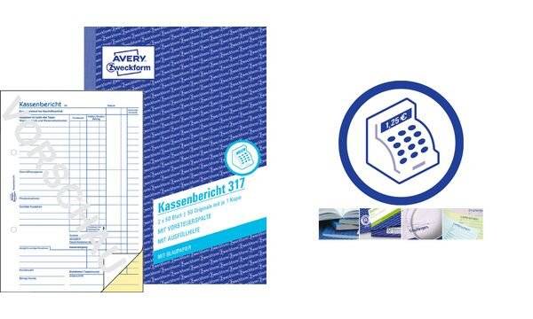 AVERY Zweckform Formularbuch "Zählprotokoll", DIN A5 zur zuverlässigen Ermittlung des Kassenbestandes - 1 Stück (307)-4