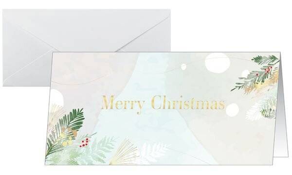 Sigel 25 Weihnachtskarten Christmas Forest Watercolor DIN lang (DS199)-2