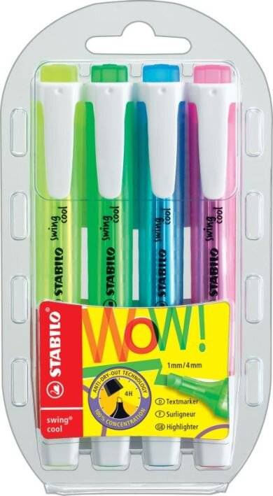 STABILO Evidenziatore - swing cool - Astuccio da 4 - Colori assortiti-3