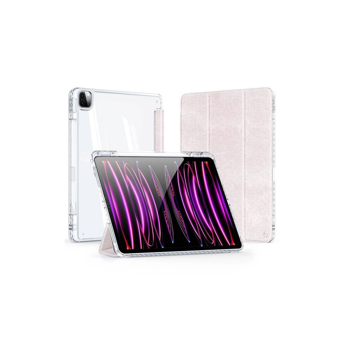 Custodia per tablet con portapenna e funzione di spegnimento automatico compatibile con iPad Air 13" 2025 rosa-0