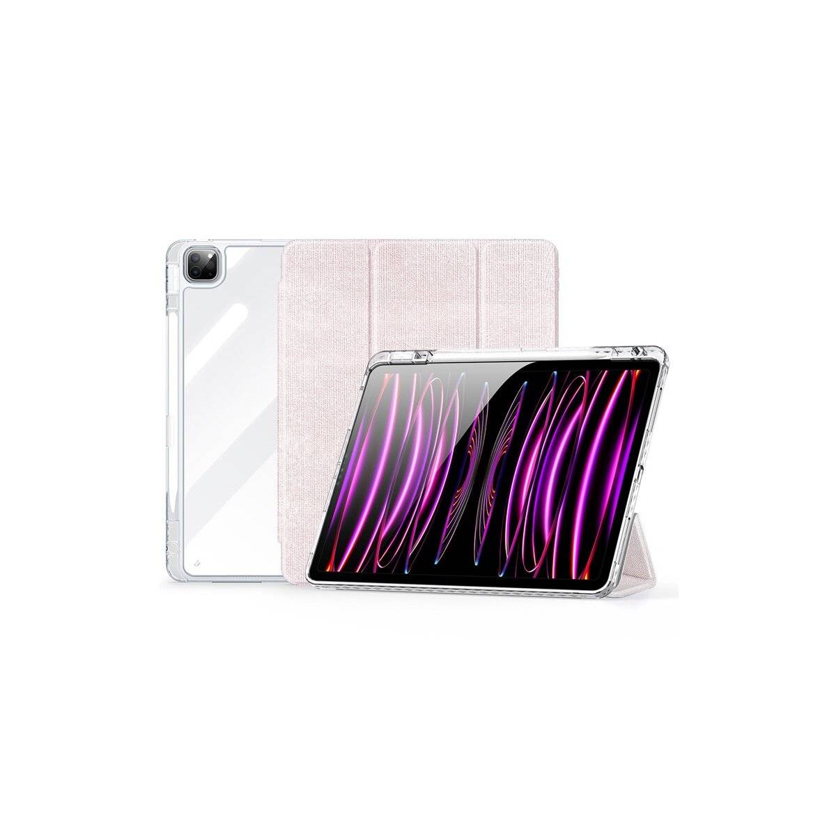 Custodia per tablet con portapenna e funzione di spegnimento automatico compatibile con iPad Air 13" 2025 rosa-1