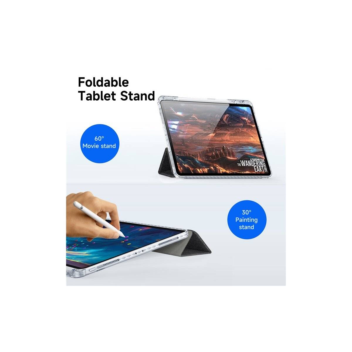 Custodia per tablet con portapenna e funzione di spegnimento automatico compatibile con iPad Air 13" 2025 rosa-2