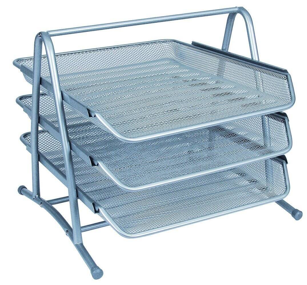 Set 3 Vaschette portadocumenti Q-Connect 27,8x27,5x35 cm silver KF00822
