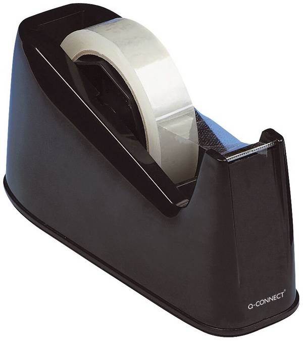 Dispenser per nastro da scrivania Q-Connect nero 25 mm x 33/66 m KF11010