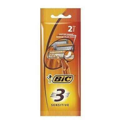 BIC Sensibile 3 Pacchetto di 2 affari affettibili usa e getta - Striscia lubrificante con aloe vera-0