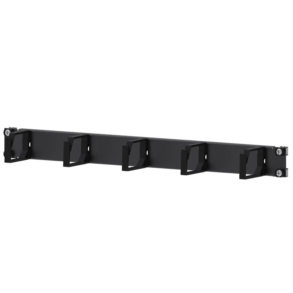 Guida per cavi da 19" 1 U con 5 occhielli per cavi plastica, nero-0