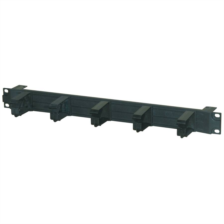 Guida per cavi da 19" 1 U con 5 occhielli per cavi plastica, nero-1