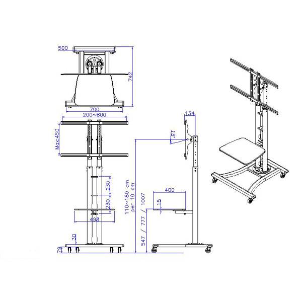 VALUE Supporto per LCD/TV, 27-60 pollici, fino a 50 kg, colore argento-1