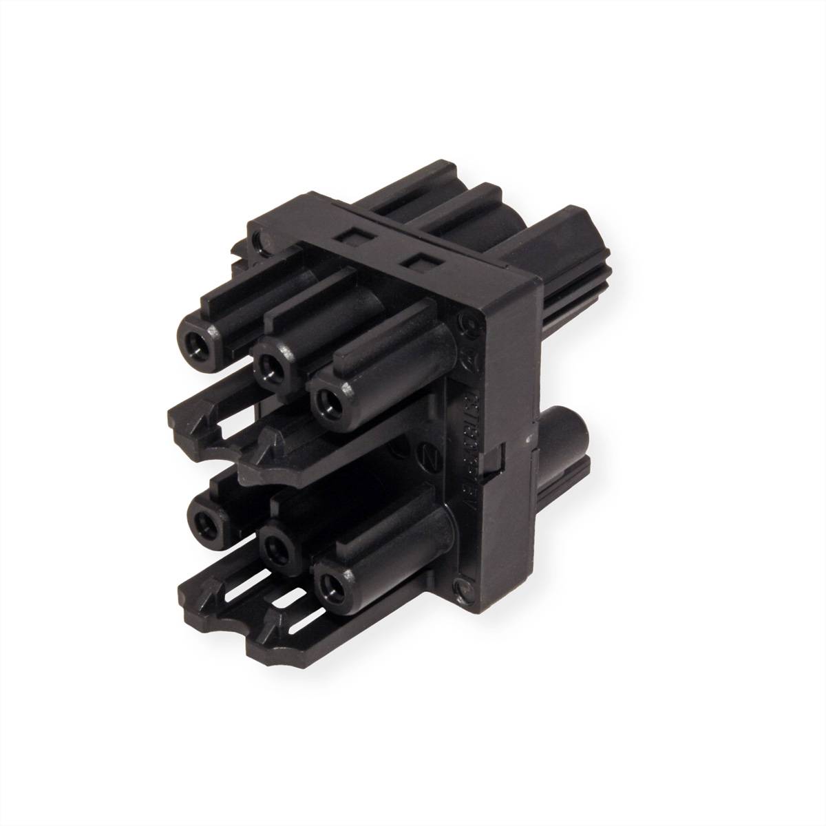 Blocco di distribuzione BACHMANN WIELAND GST18 1xIn/3xOut con linguette di blocco, nero-1